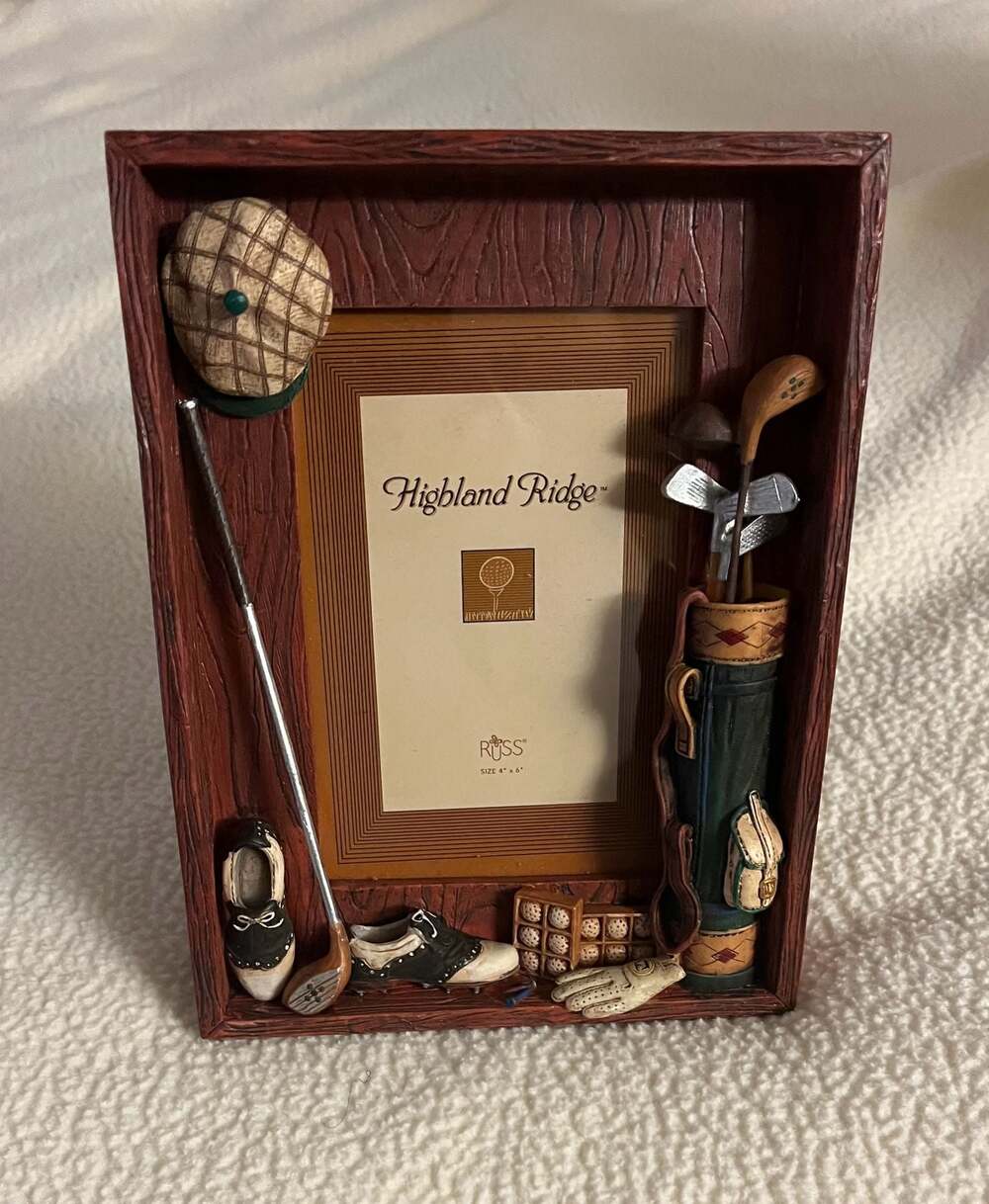 Russ Berrie Highland Ridge Golf Themed 4x6 Picture Frame